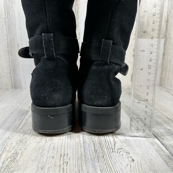 Bass Tempest Black Suede H2O-Resist Pull on Ankle Winter Boots #229 - Picture 6 of 12